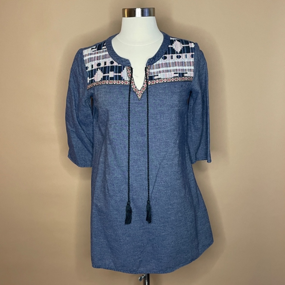Flying Tomatoe blue Tribal Bohemian Tunic Women’s Size S